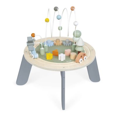Janod podesivi sto sa aktivnostima Sweet Cocoon.Edukativne igračke pružaju deci da kroz igru razviju motoriku,koordinaciju pokreta,raspoznavanje oblika.