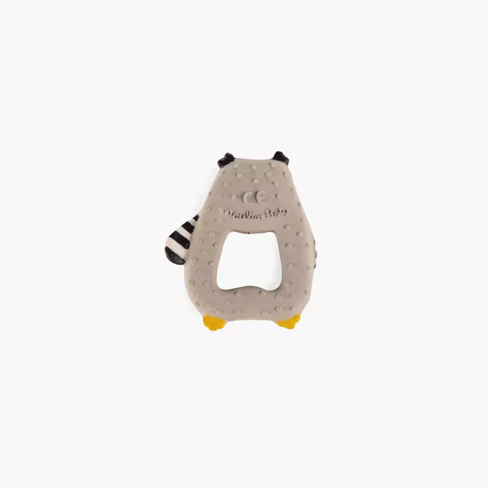glodalica-sova-gradska-beba1 Gumeni prsten za žvakanje Moulin Roty – model „Hibou“ iz kolekcije Les Moustaches: 100 % prirodni kaučuk, nežan za bebine desni, bez rupa i piskalica (pogodan i za kupanje). Idealno od rođenja za igru i ublažavanje nicanja zubića.