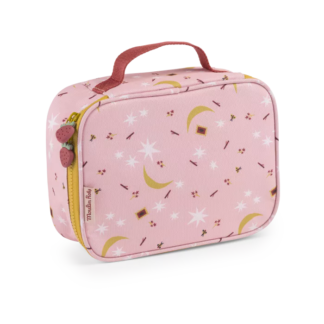 Termo torba – lunch bag Moulin Roty Après la pluie: čuva hranu svežu uz termo postavu, idealna za užinu, izlete ili vrtić/školu; kompaktna, laka za nošenje i sa slatkim dečijim dizajnom.
